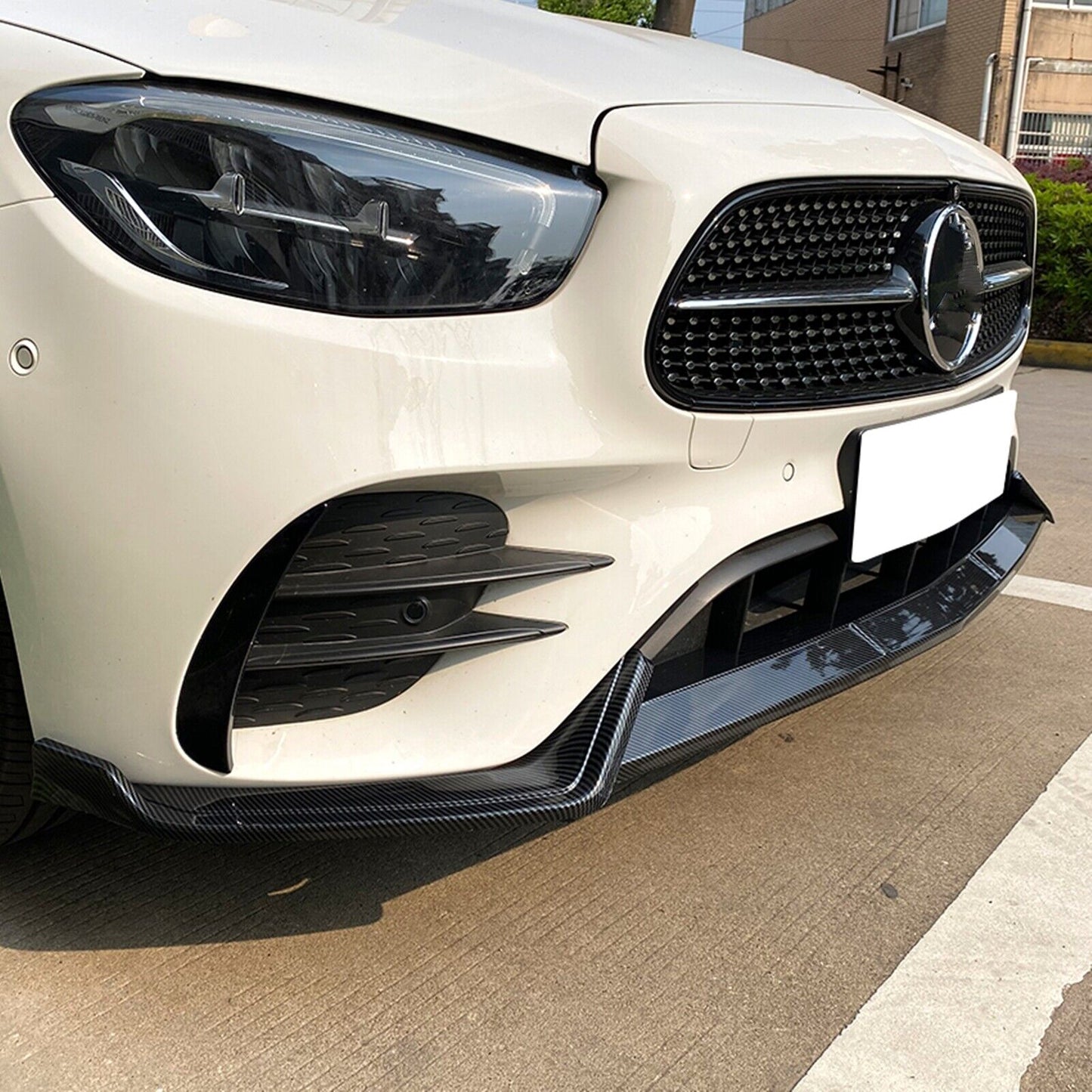 Front Spoiler Lip Splitter Bodykit fits Benz W213 E260 E300 AMG 21-23 CB Style