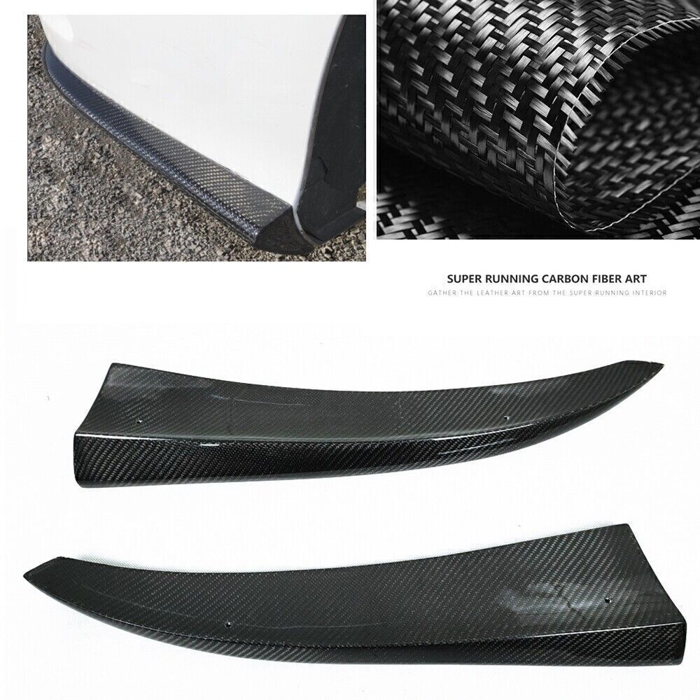 2x Real Carbon Fiber Rear Bumper Side Splitter fits Benz W205 AMG Sport 2015-2018
