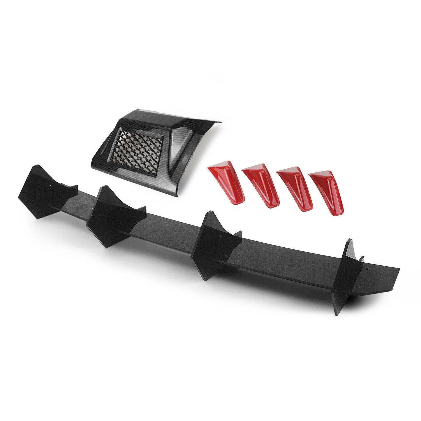 6pcs Rear Bumper Diffuser Decorative Kit fits Subaru WRX 2015 2016-2021 Black Red