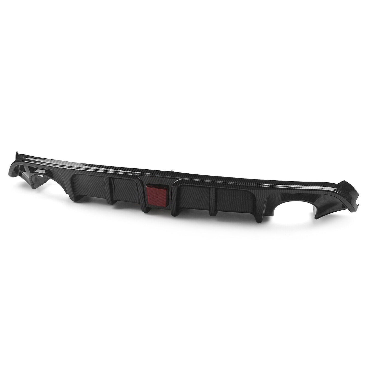 fits Infiniti Q60 2017-22 ABS Rear Bumper Diffuser Lip With LED Light Carbon Look