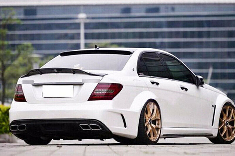 Carbon Fiber Rear Spoiler Trunk Wing Lip fits 2008-14 Benz W204 R Style AMG Sedan