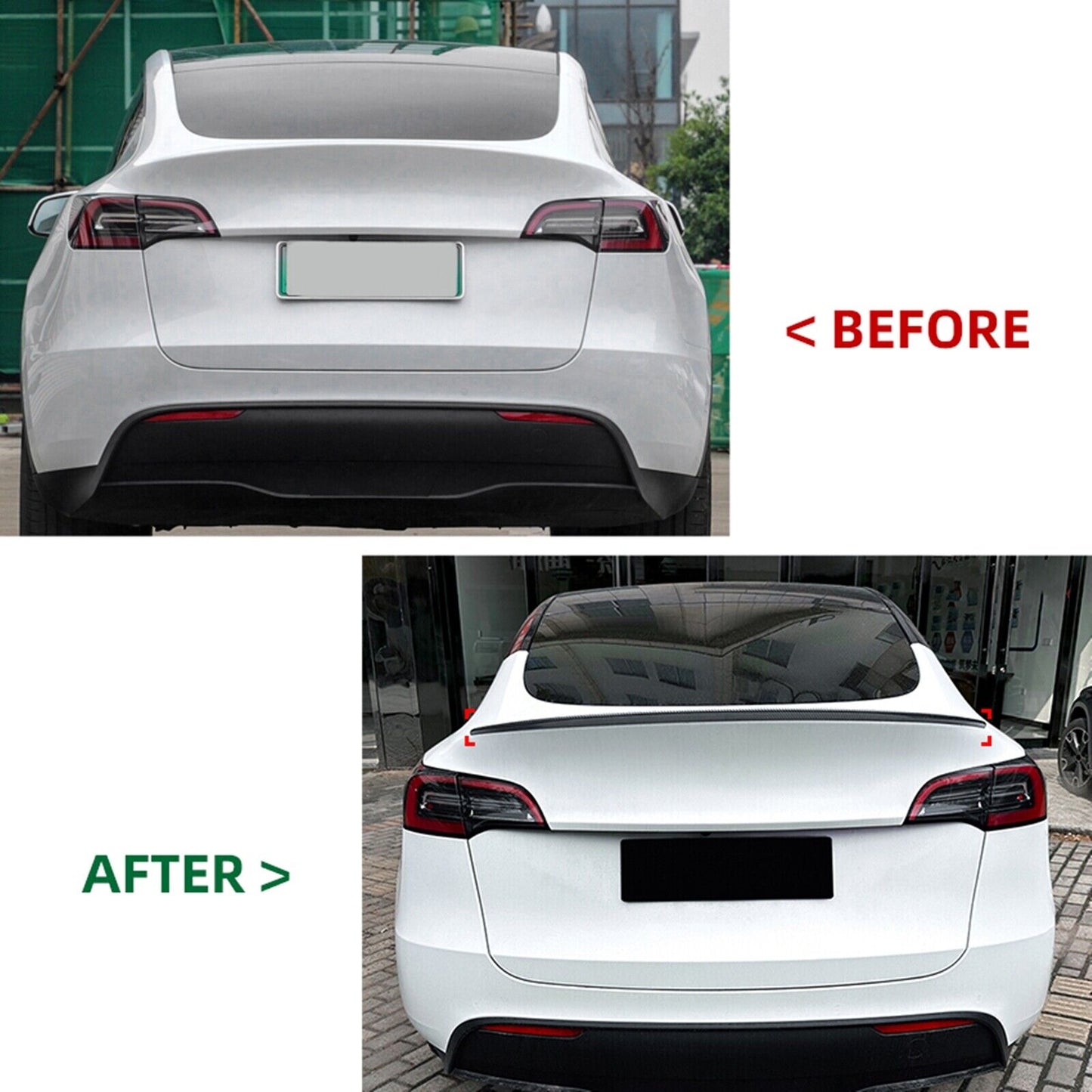 fits Tesla Model Y 2020-2024 2021 Rear Trunk Spoiler Lip Tail Wing Gloss Black