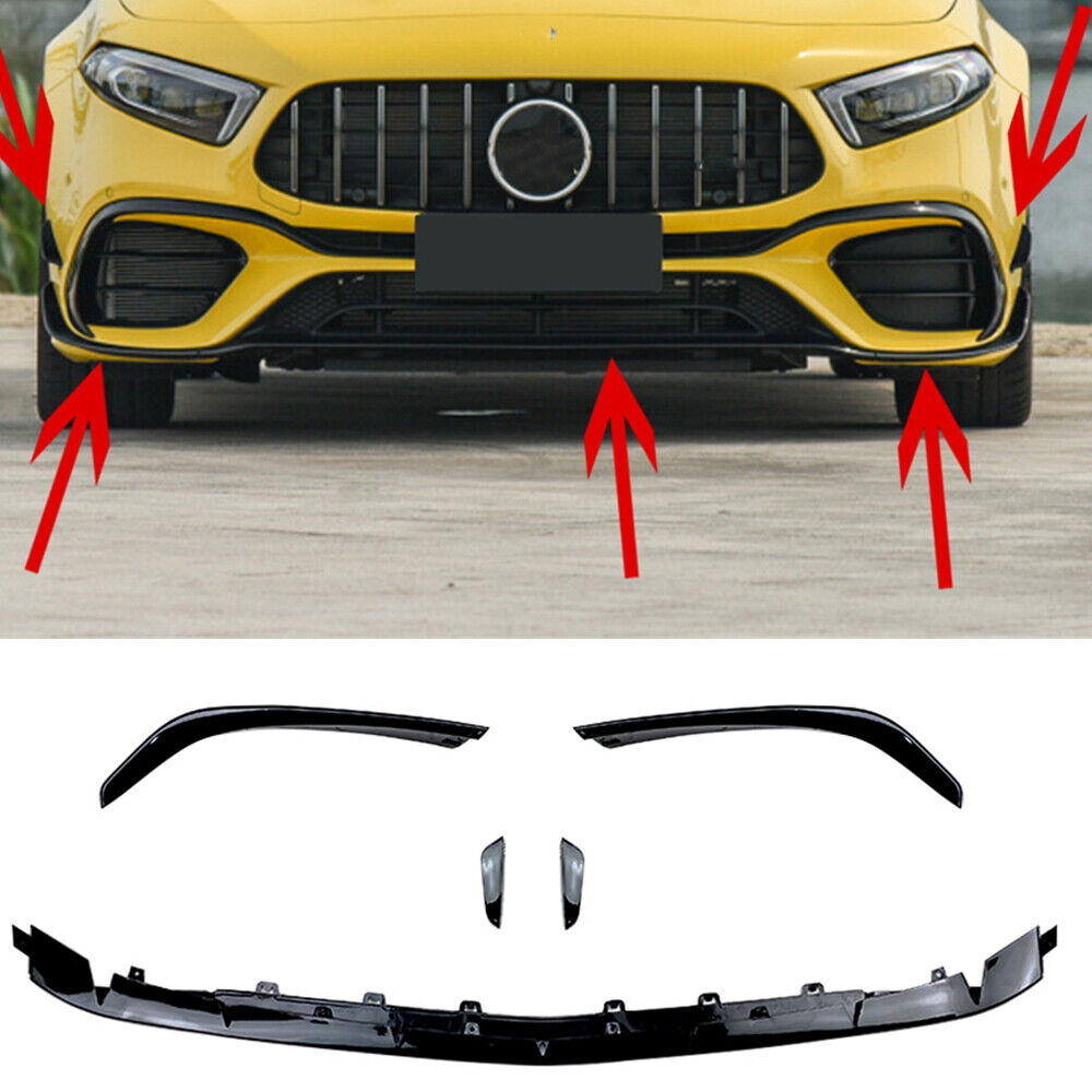 Front Bumper Spoiler Splitter Kit fits Benz A-Class Hatchback A45 W177 2018-20