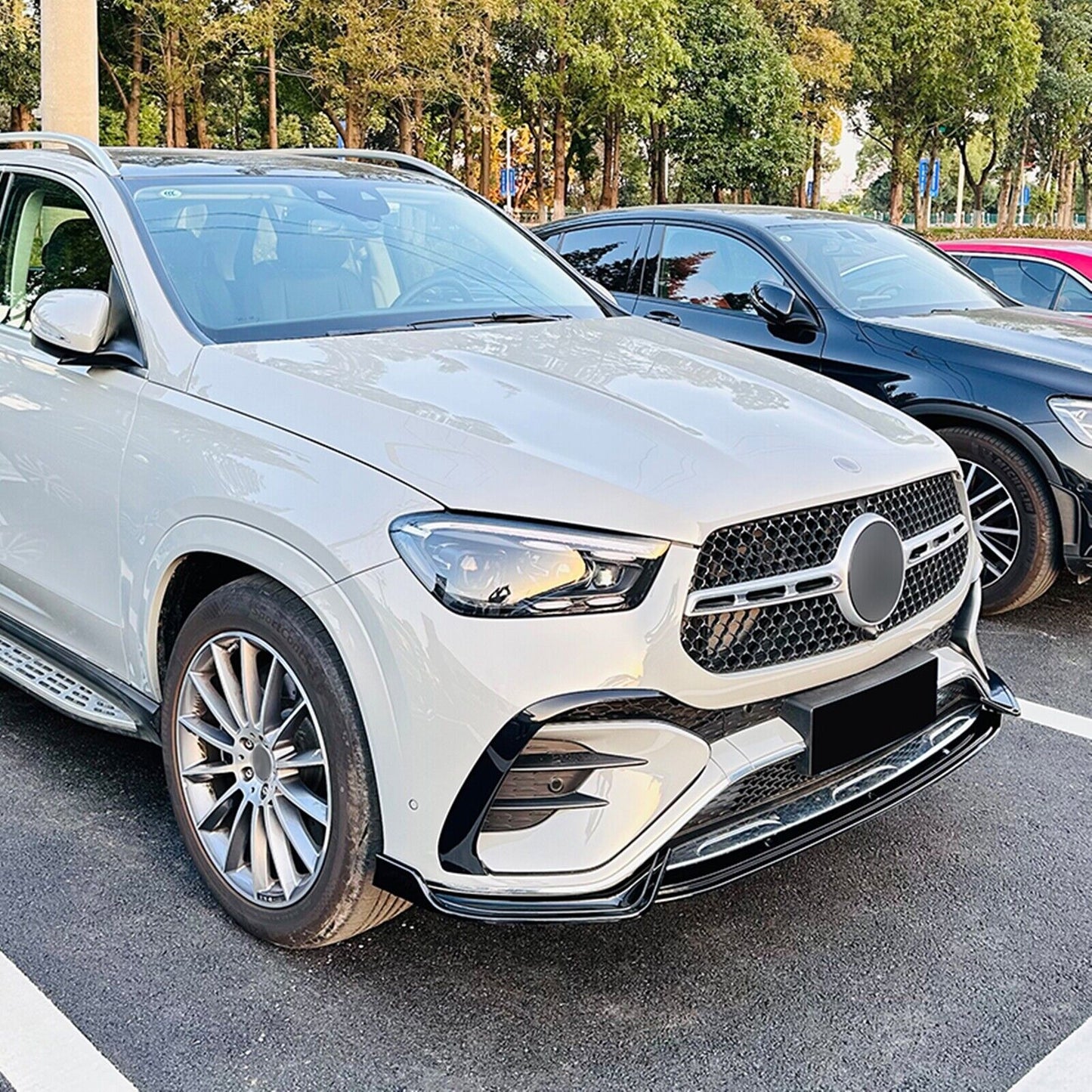 Black Front Lip Spoiler Splitter fits Benz GLE Coupe W167 C167 2024-UP Bodykit