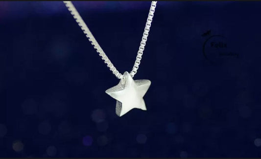 Christmas Star Pendant 925 Sterling Silver Necklace Chain Womens Jewellery Gift