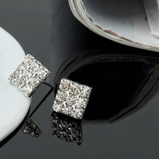 Men’s Boy’s RONALDO 18ct White Gold Plate Cubic Zirconia Crystal Earrings