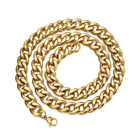 18ct Yellow Gold Heavy 12MM Miami Curb Link Cuban Mens Chain Necklace Jewellery