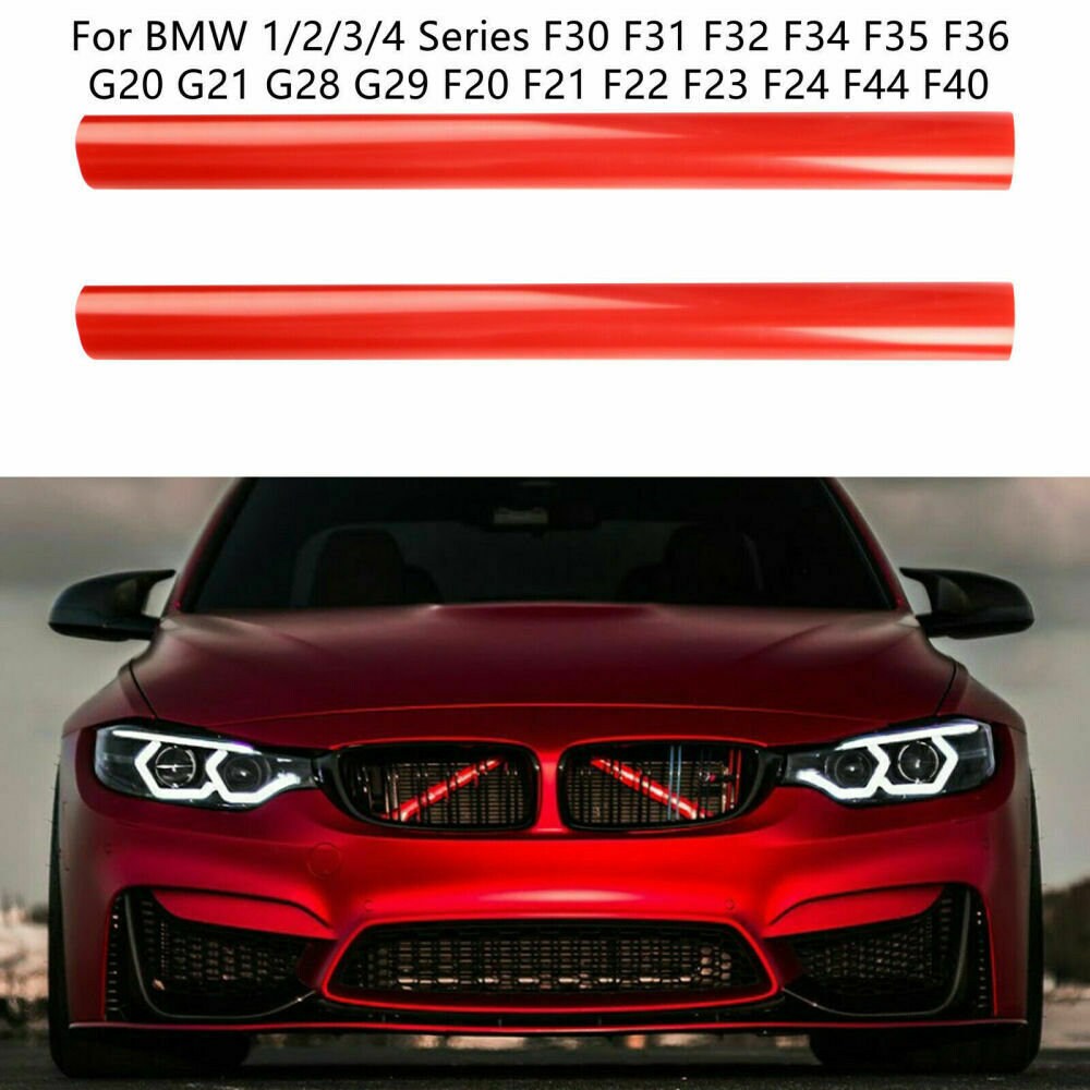 Gloss White Front Grille Trim Strips V-Brace For BMW F30 F31 3 Series – AUXITO