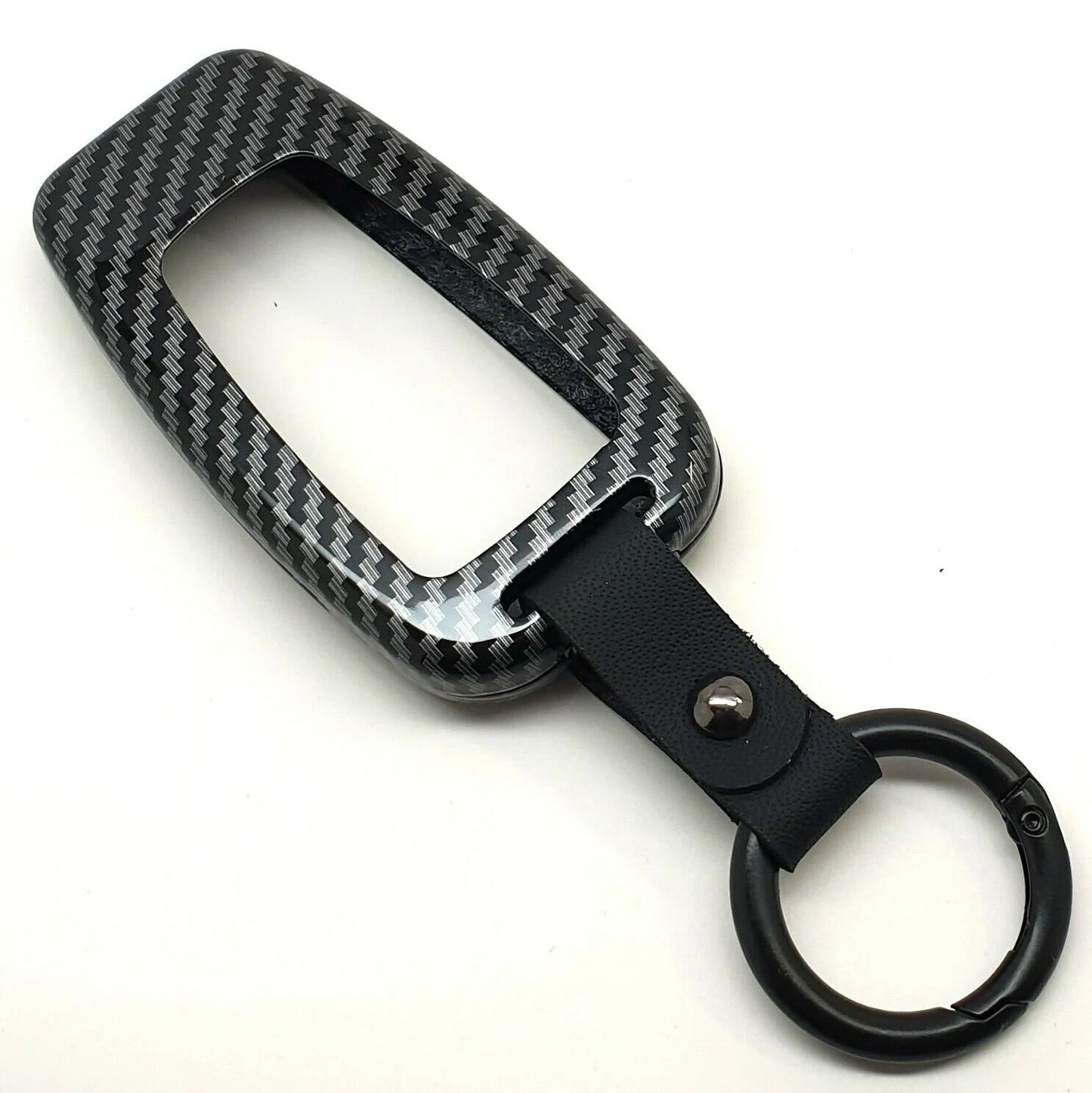 Car Black Remote Metal Key Fob Cover Case Carbon Fibre Print For Toyota CHR C-HR