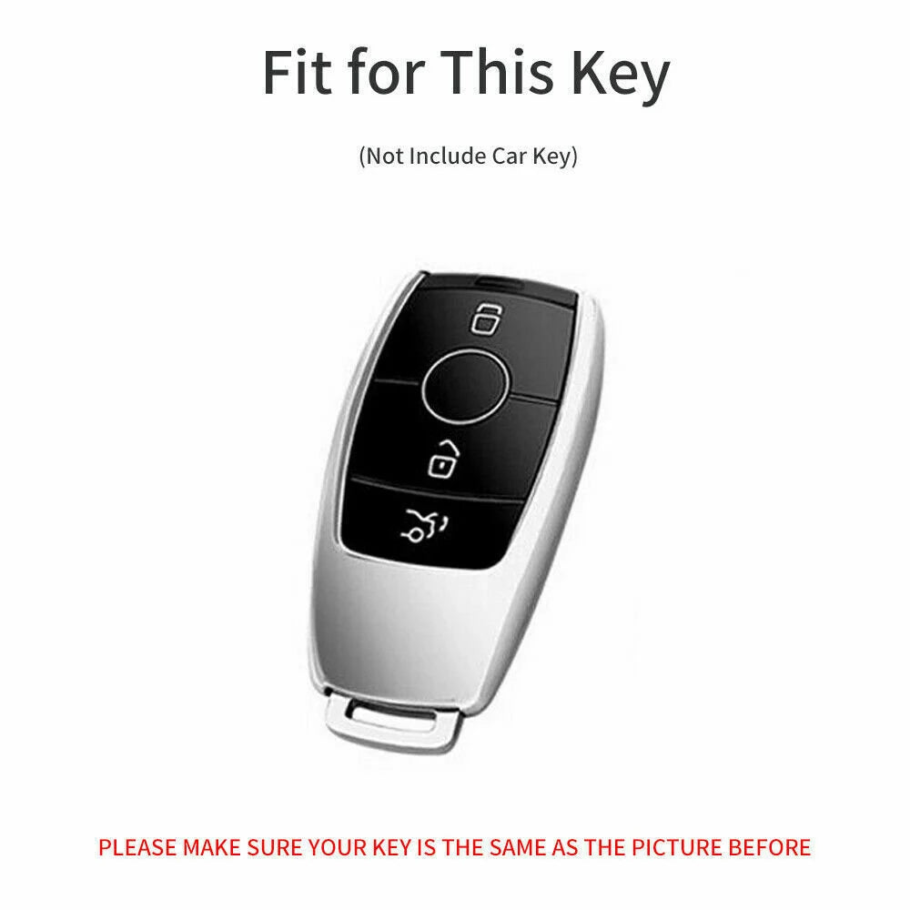Carbon Black Remote Key Case Cover 3 Button For Mercedes Benz A C E S Class GLA