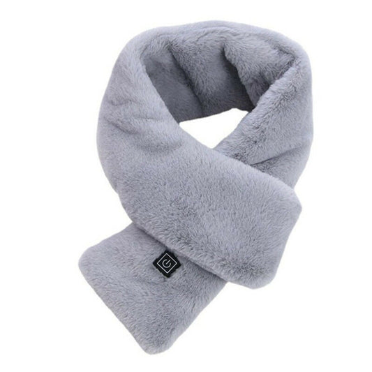 Grey Smart Electric Heated Scarf Winter Neck Warmer Shawl USB Man Woman Soft