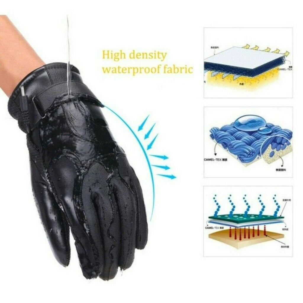 Electric Heated Gloves Warmer Hand USB Rechargeable Outdoor Motorcycle Cycling Temperature Adjustable