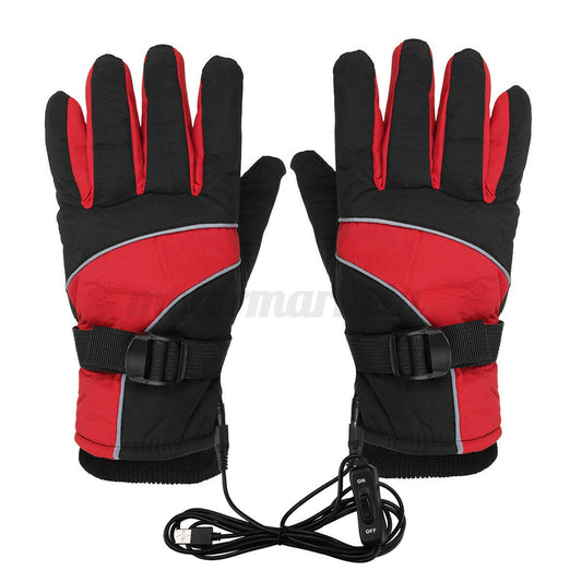 rechargeable electric usb heated gloves winter warmer outdoor motorcycle mittens