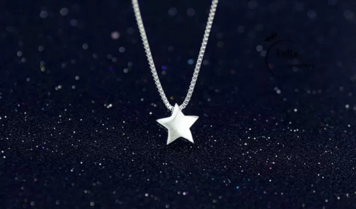 Christmas Star Pendant 925 Sterling Silver Necklace Chain Womens Jewellery Gift