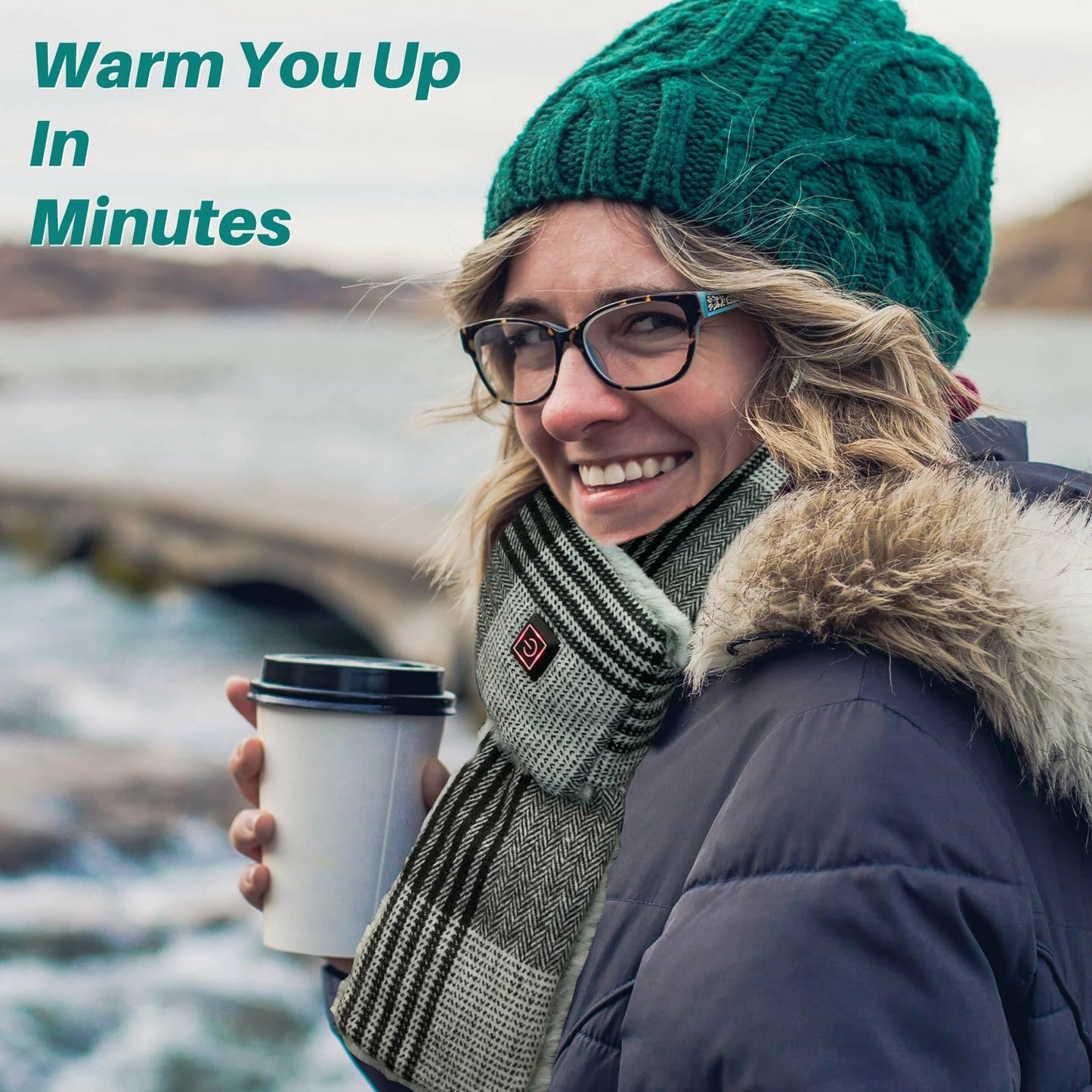 Mens Smart Electric Heated Scarf Winter Neck Warmer Shawl USB Man Woman Designer UK