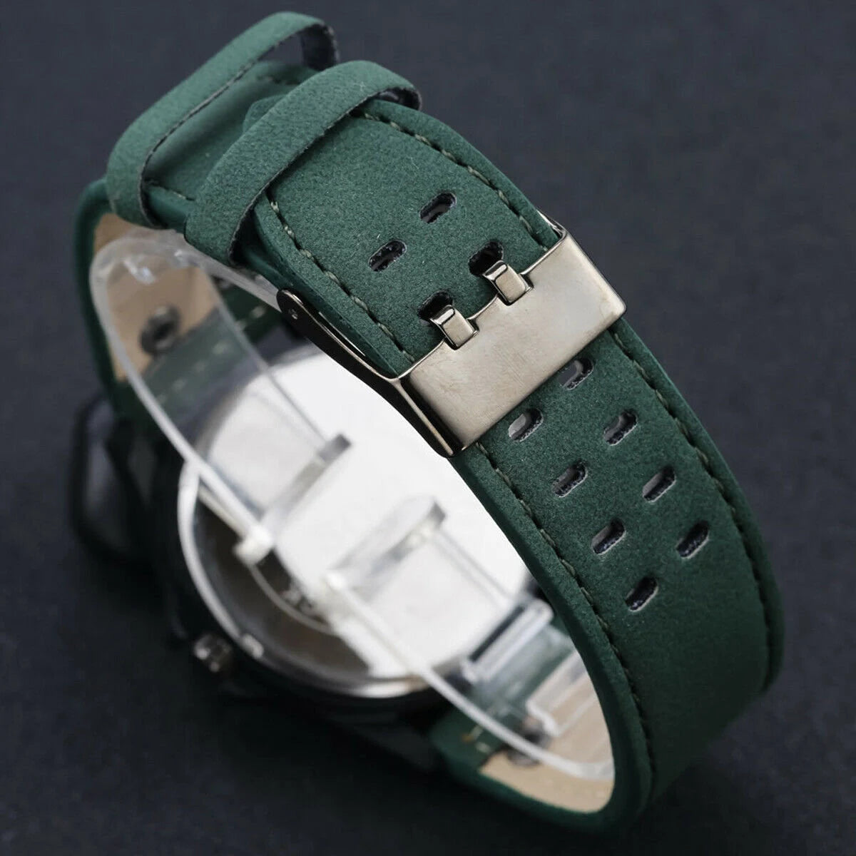 Men’s Military Leather Casual Dress Wrist Watches Date Quartz Analog Army UK