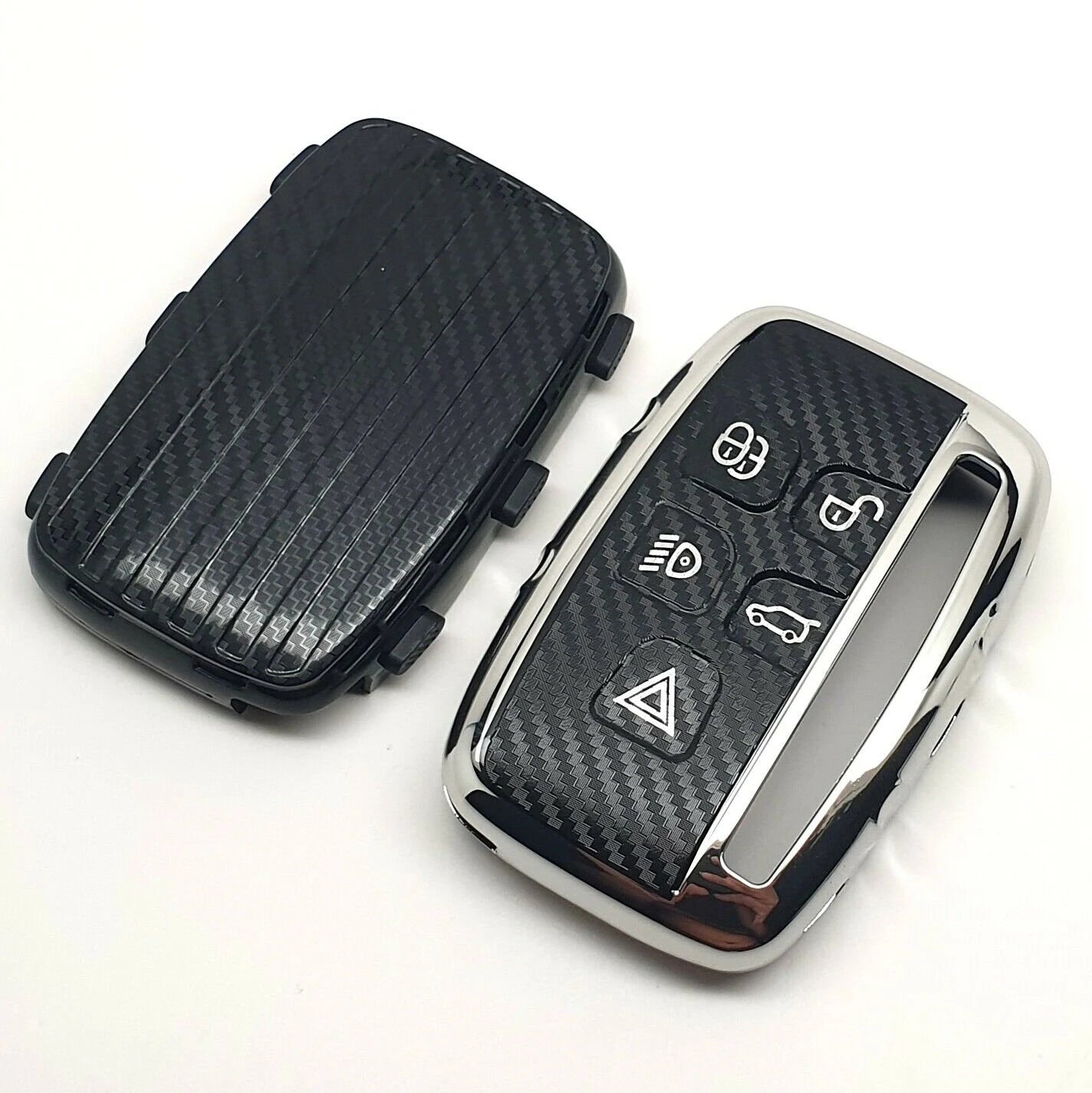 Carbon Fibre Pattern TPU Car Key Fob Cover Case For Land Range Rover Jaguar XF