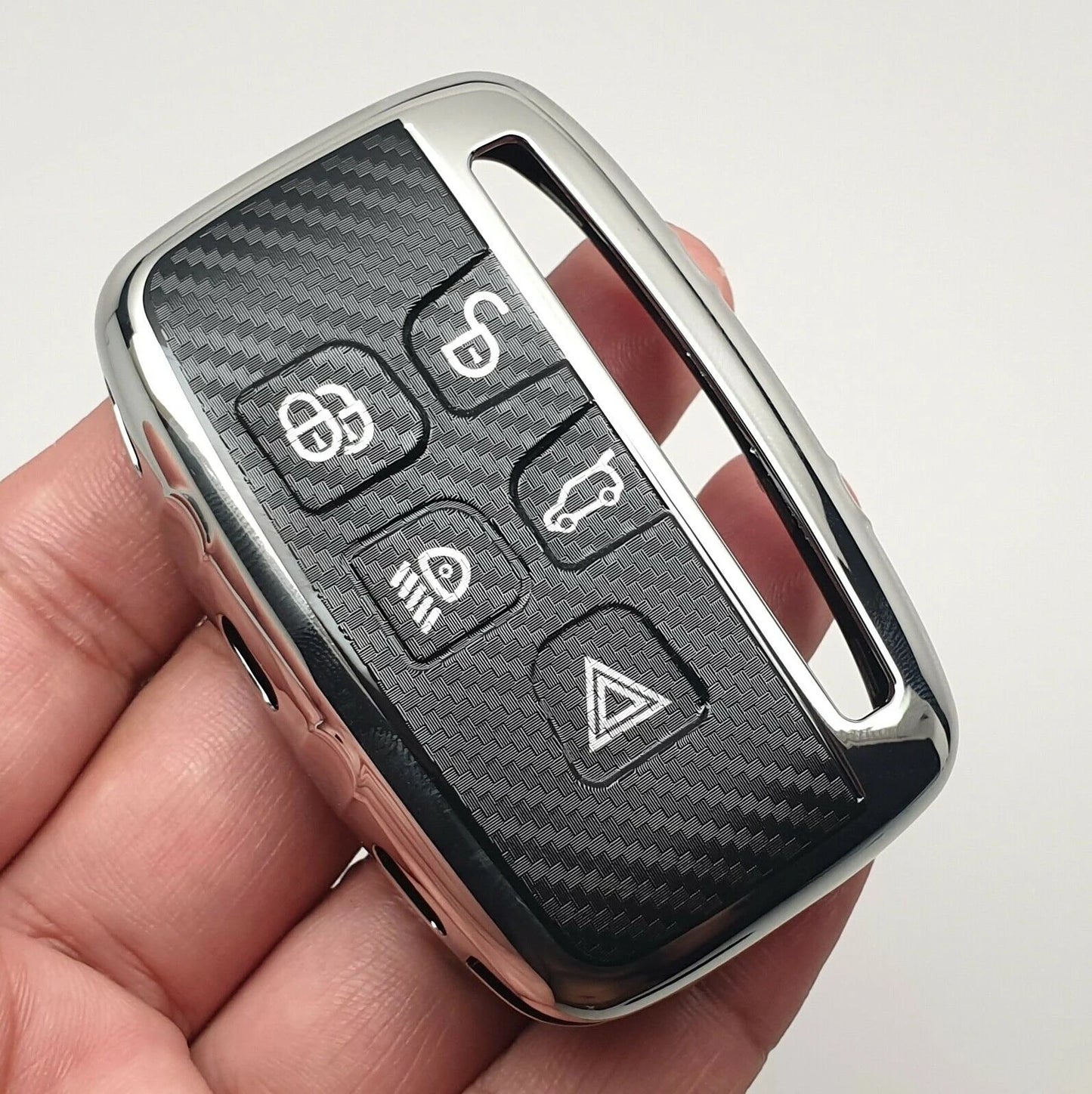 Carbon Fibre Pattern TPU Car Key Fob Cover Case For Land Range Rover Jaguar XF