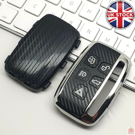 Carbon Fibre Pattern TPU Car Key Fob Cover Case For Land Range Rover Jaguar XF