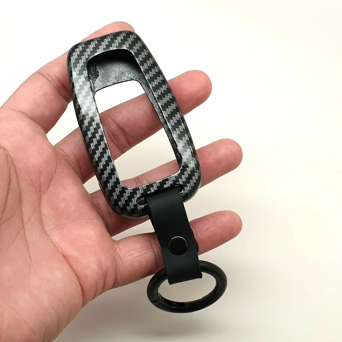 Car Black Remote Metal Key Fob Cover Case Carbon Fibre Print For Toyota CHR C-HR