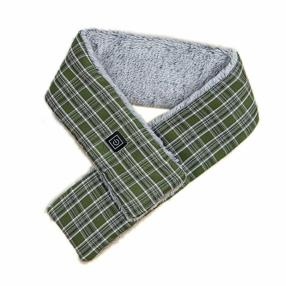 Green Smart Electric Heated Scarf Winter Neck Warmer Shawl USB Man Woman Soft