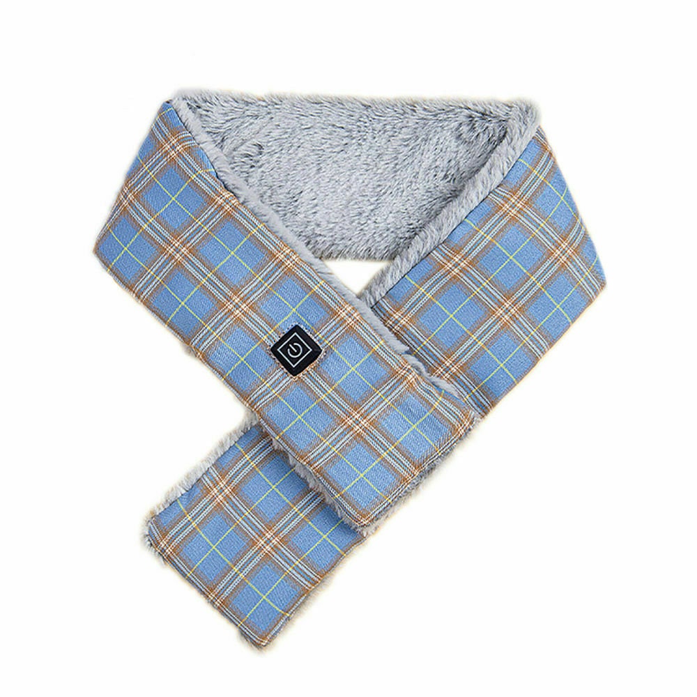 Blue Smart Electric Heated Scarf Winter Neck Warmer Shawl USB Man Woman Soft