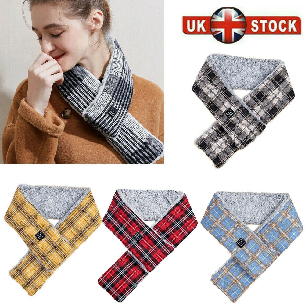 Blue Smart Electric Heated Scarf Winter Neck Warmer Shawl USB Man Woman Soft