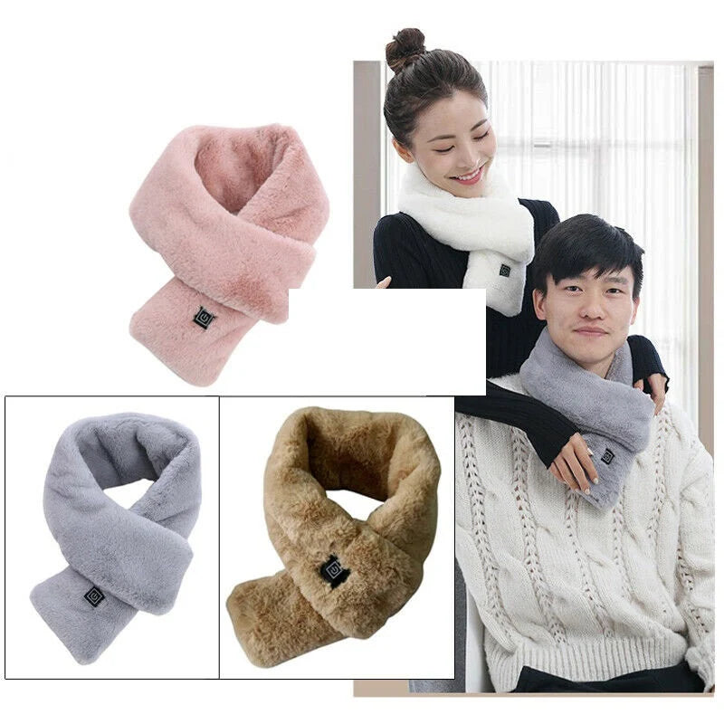 Caramel Smart Electric Heated Scarf Winter Neck Warmer Shawl USB Man Woman Soft