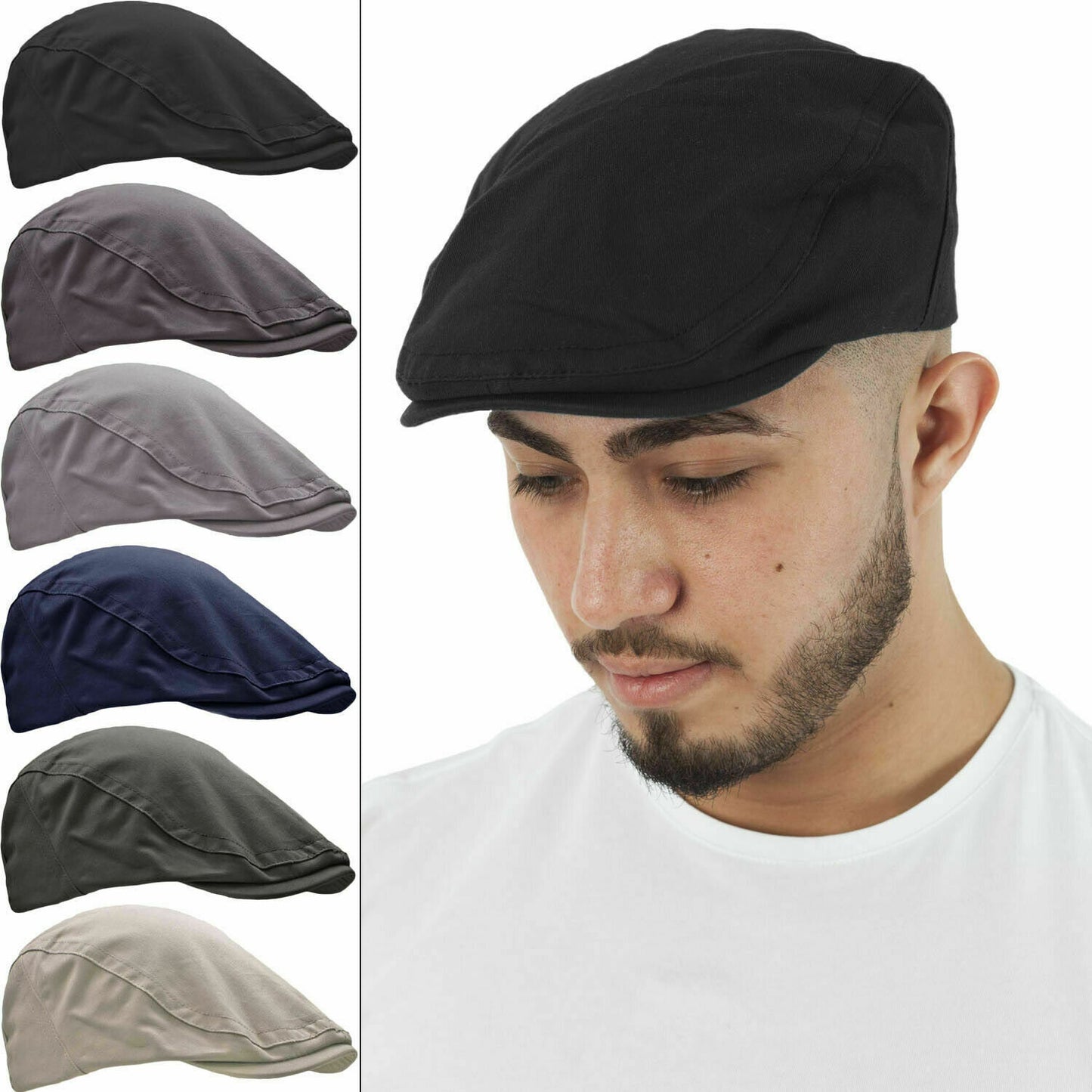 Brushed Cotton Flat Cap Classic Gatsby Flat Cap Cabbie Baker Boy Newsboy