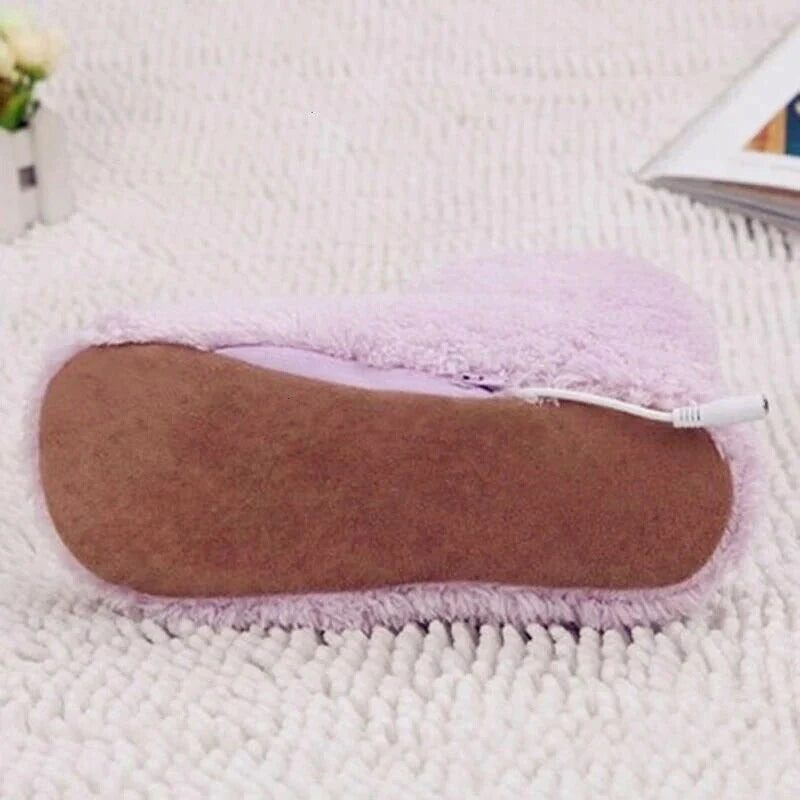 Electric USB Shoe Plush Slippers For Feet Heat Washable Winter Sock Shoes
