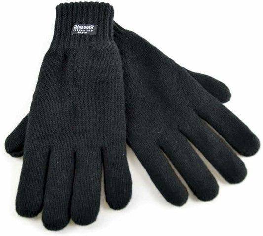 Men's Thermal Lined Winter Gloves Black