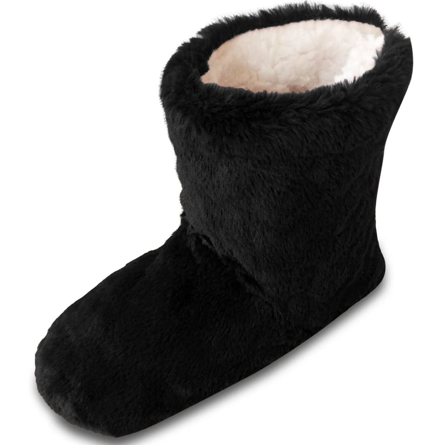 Fluffy Fur Fleece Slipper Boots Warm Cosy Lined House Shoes One Size Fits 4-7 UK