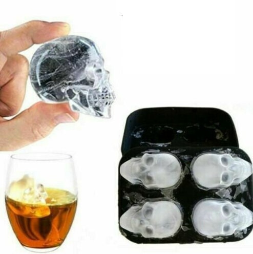 Skull Shape 3D Ice Jelly Cube Mold Maker Silicone Mould