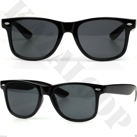 Unisex Sunglasses Classic Square Mirror Shades Vintage Retro Black Fame