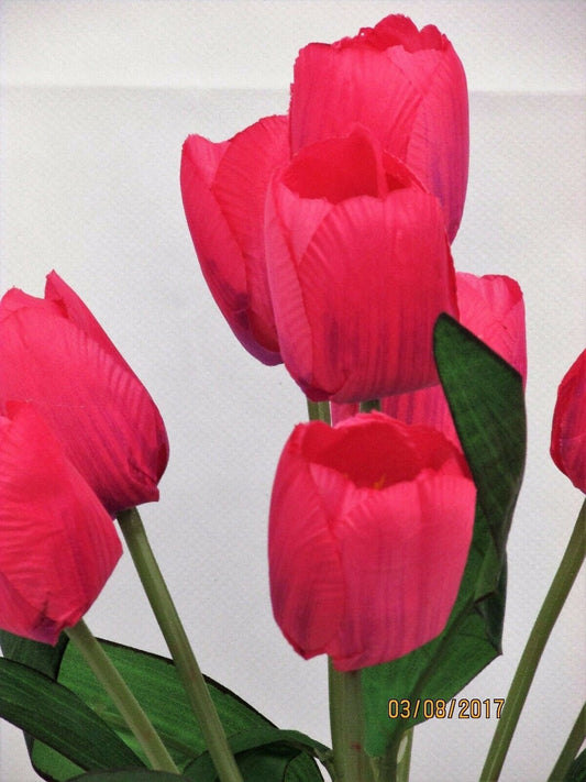 LARGE 9 Heads Artificial Flower Tulip Floral Posy Home Garden Decor