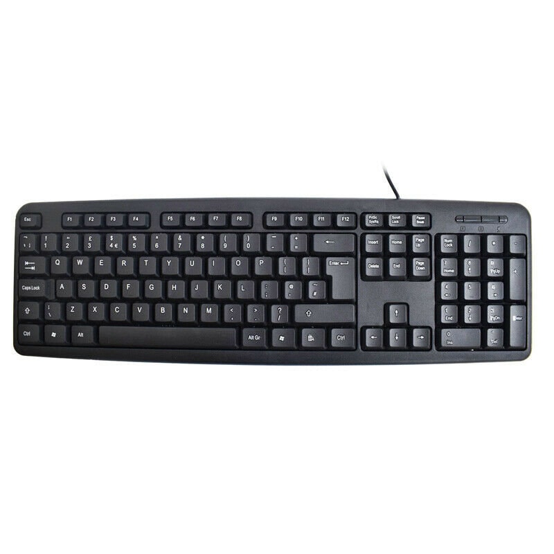 New USB 2.0 Wired Stylish Slim  Keyboard UK Layout For PC Computer Laptop