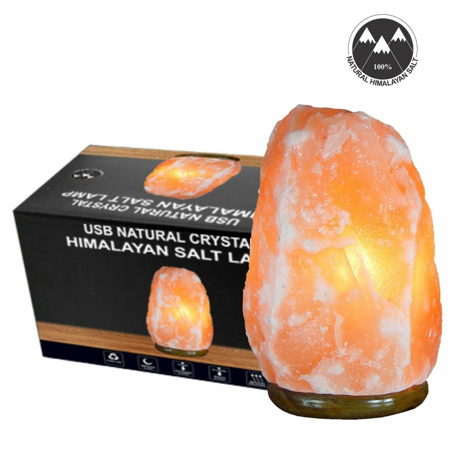 Himalayan USB Salt Lamp Crystal Pink Rock Natural Healing