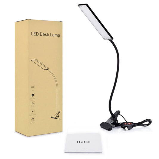 USB Clip On Flexible Desk Lamp Dimmable Memory Bed Read Table Study Light 48 LED