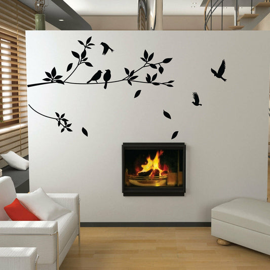 Tree and Bird Wall Stickers Vinyl Art Decals Easy To Use