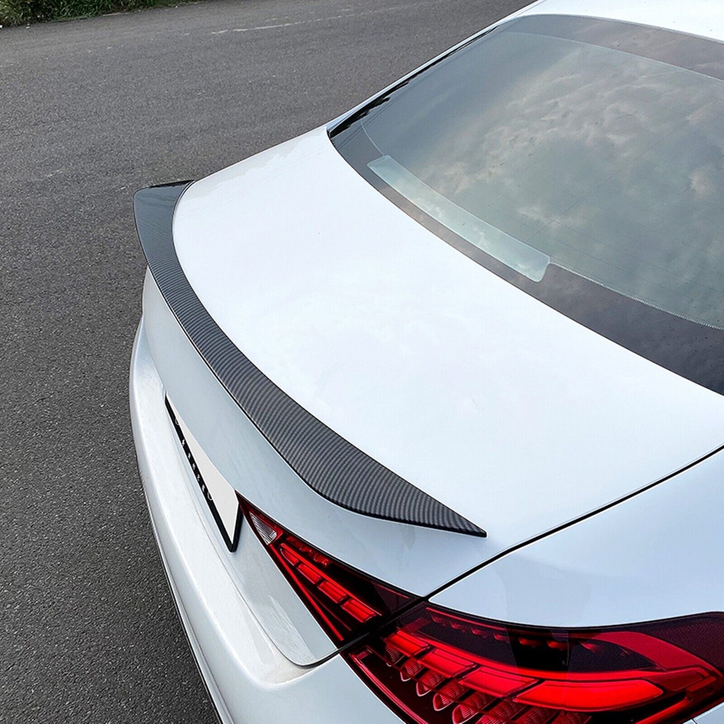 Rear Trunk Spoiler Lip Wing For Benz C-Class W206 C260 C300 2021-2022 Carbon Fiber
