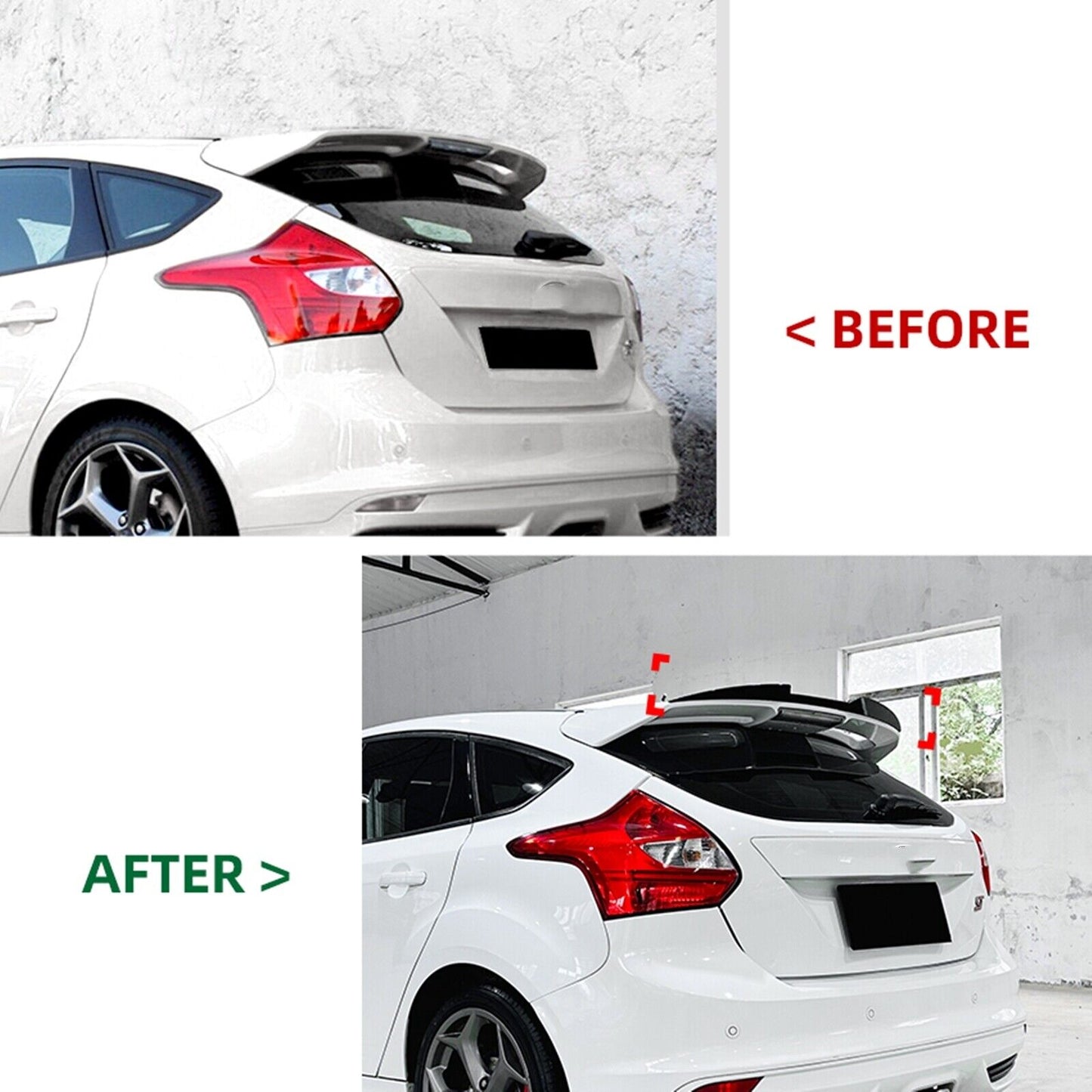 Car Rear Trunk Spoiler Lip Wing For Focus MK3 ST-Line ST 2011-17 Hatchback Black