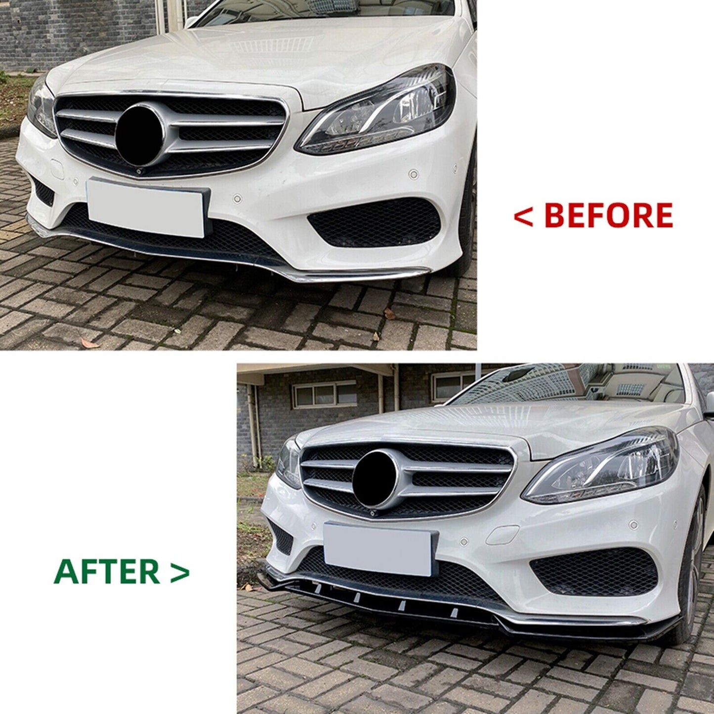 For Mercedes Benz W212 Sport 2013-2015 Carbon Fiber Look Front Spoiler Lip Kit