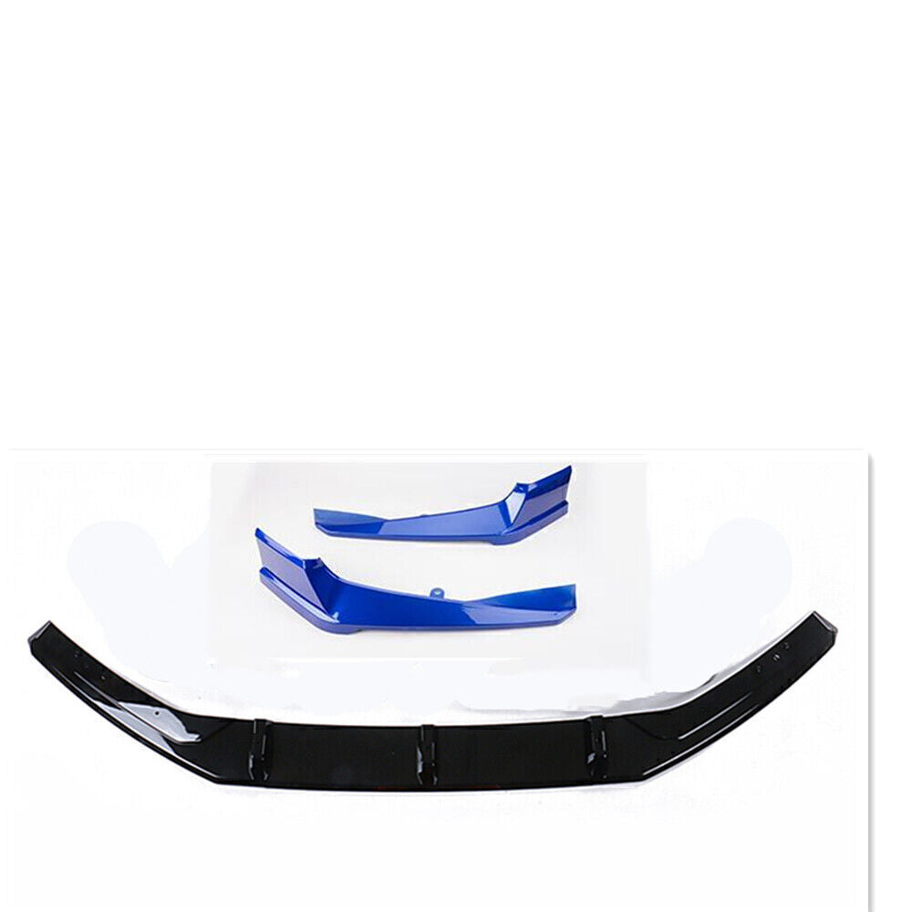 Front Bumper Spoiler Lip + Rear Tail Trunk Wing Set For Honda Accord 10th Blue