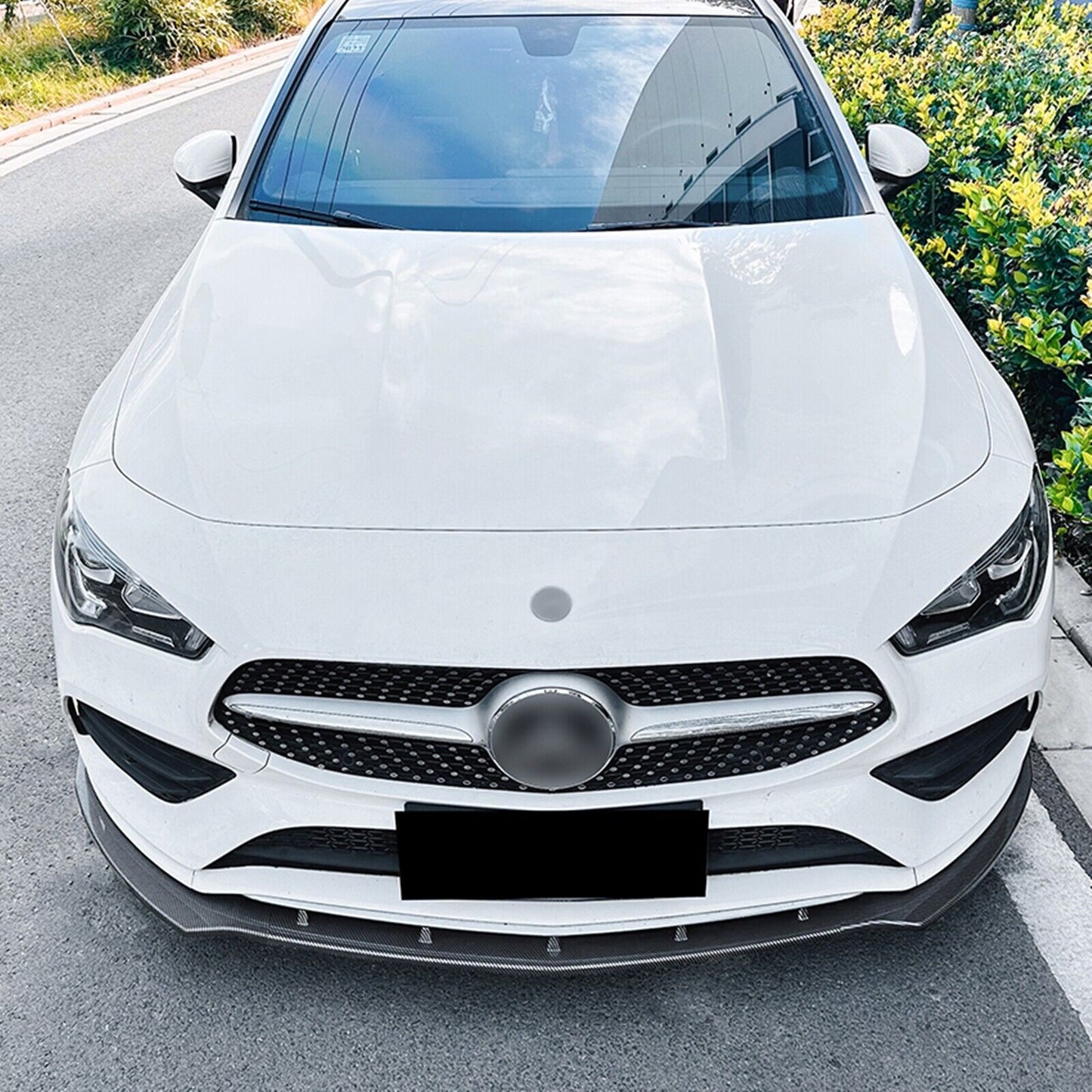 Front Bumper Spoiler Lip Kit For Benz CLA Class C118 X118 2020-2023 AMG Carbon Fiber