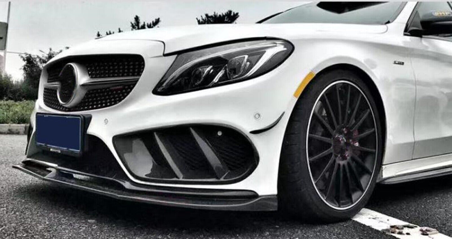2x Fog Air Vent Cover Trim For Benz W205 C200 C300 C43 2015-2018 Carbon Fiber