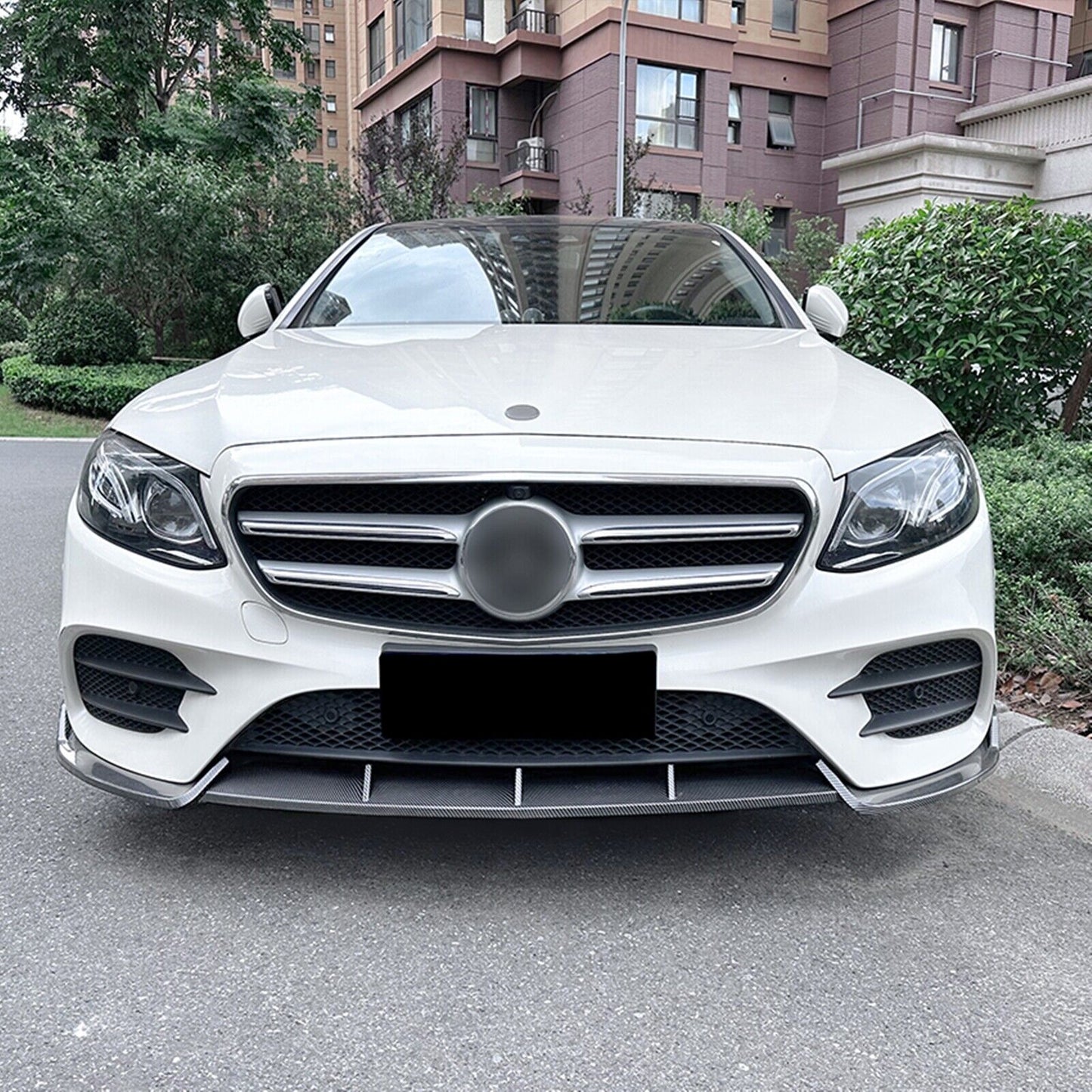 Front Bumper Spoiler Lip Kit For Benz E Class W213 E260 E300 E43 AMG 2017-2019
