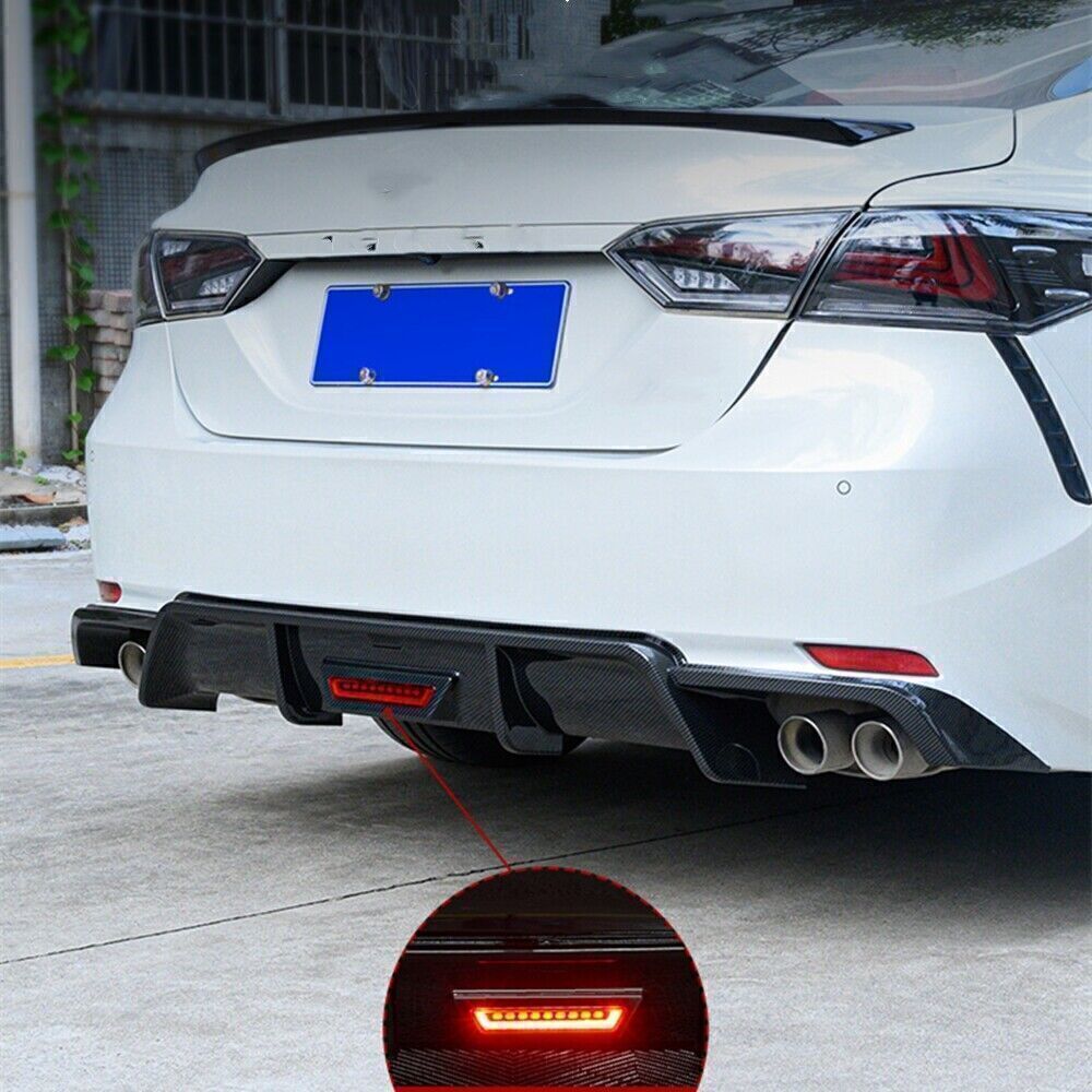 Rear Spoiler Lip W/Light For TOYOTA Camry Sport SE XSE 2018-23 Carbon Fiber Look