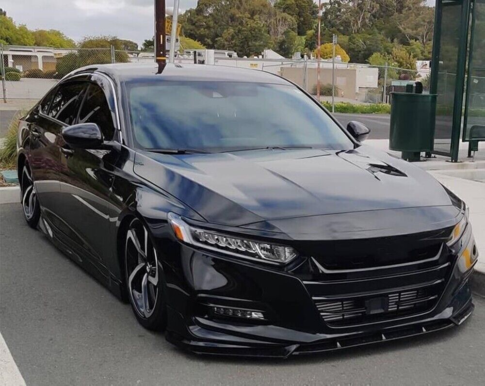 Black Front Car Bumper Spoiler Splitter Kit For Honda Accord 10th Gen 2018-2020