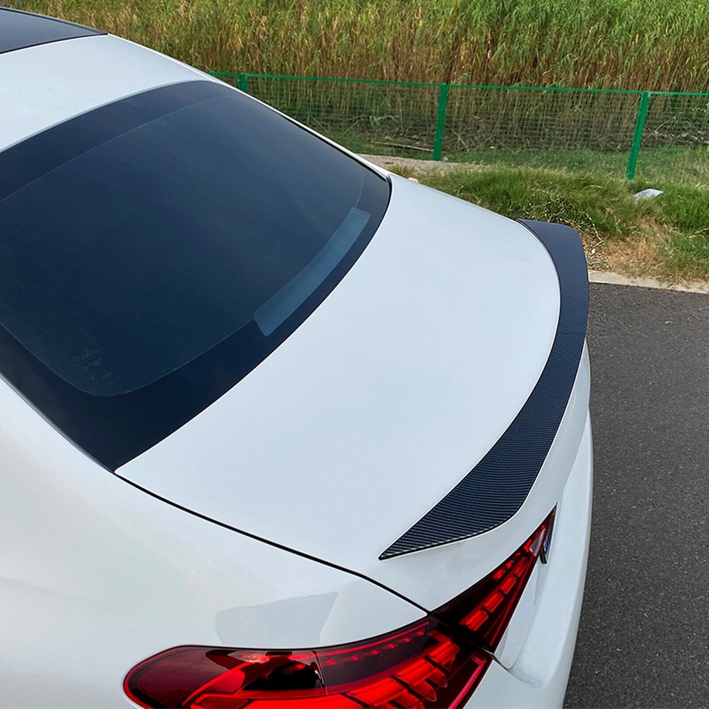 Rear Trunk Spoiler Lip Wing For Benz C-Class W206 C260 C300 2021-2022 Carbon Fiber