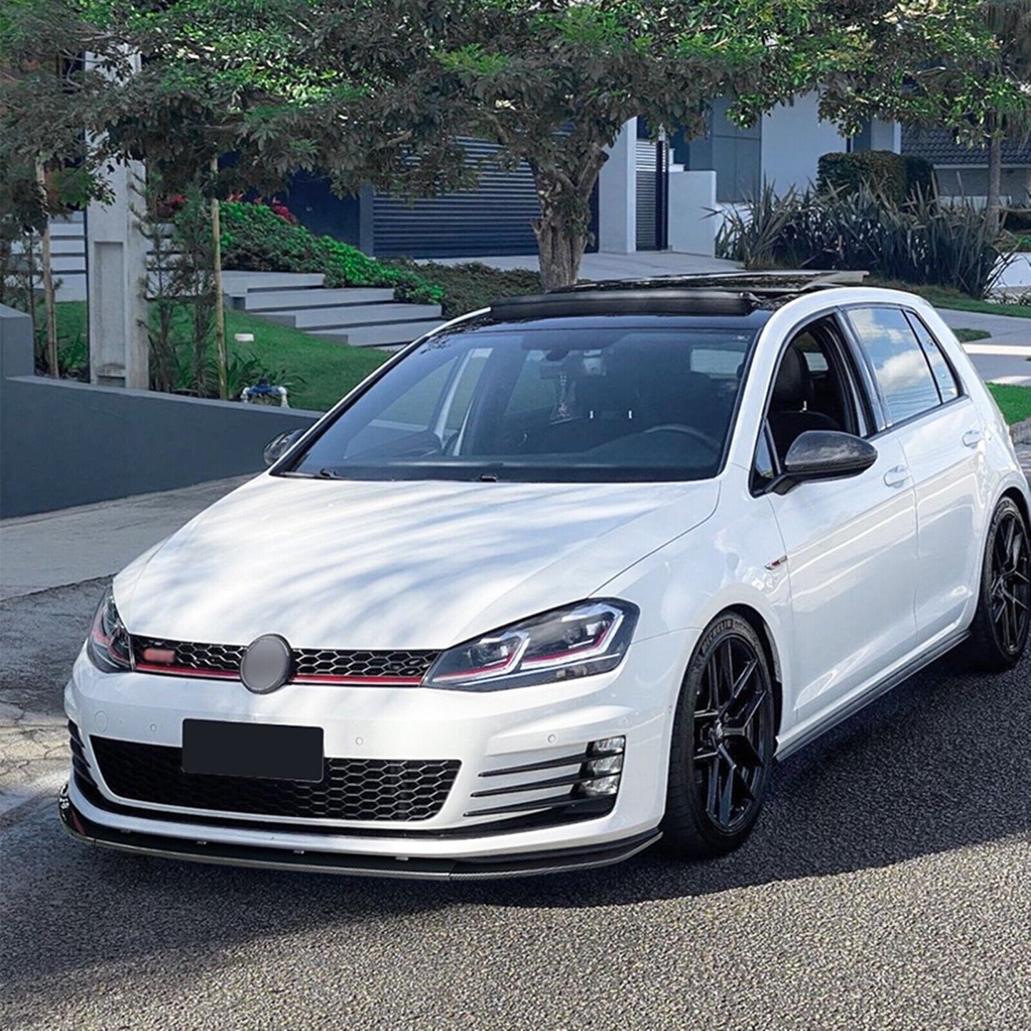 Front Bumper Spoiler Lip Kit For Volkswagen Golf 7 MK7 GTI R Rline 2013-16 Black